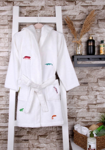White bathrobe