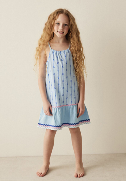 Blue cotton dress