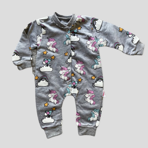 Unicorn baby overall- grey