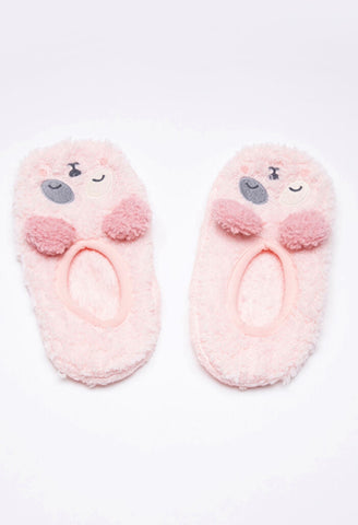 Pink koala liner socks