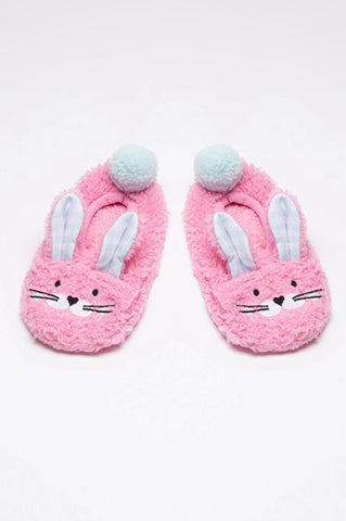 Pink bunny liner socks