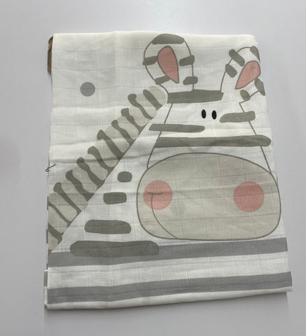 Zebra muslin baby blanket ( 75X115 CM)